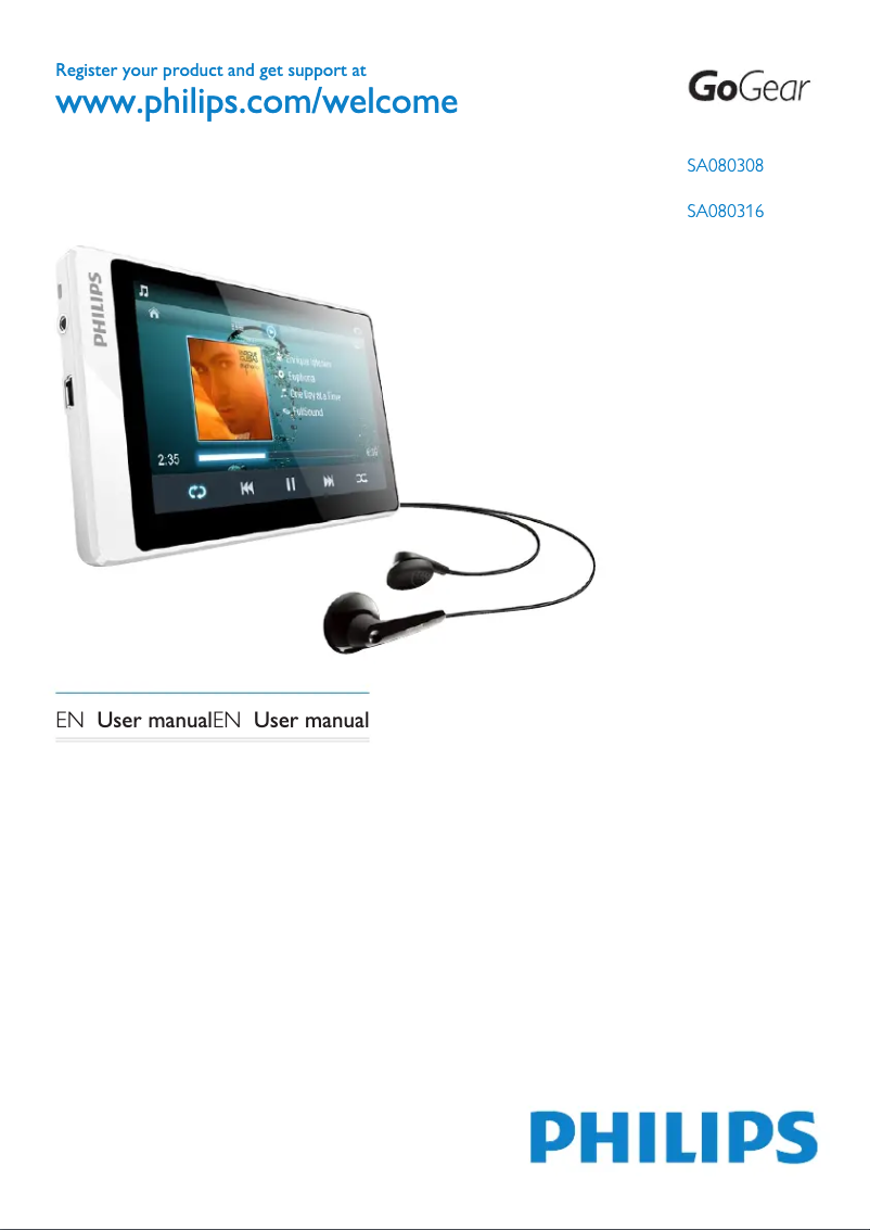 Página 1 del manual Manual de usuario Philips GoGear SA080308W