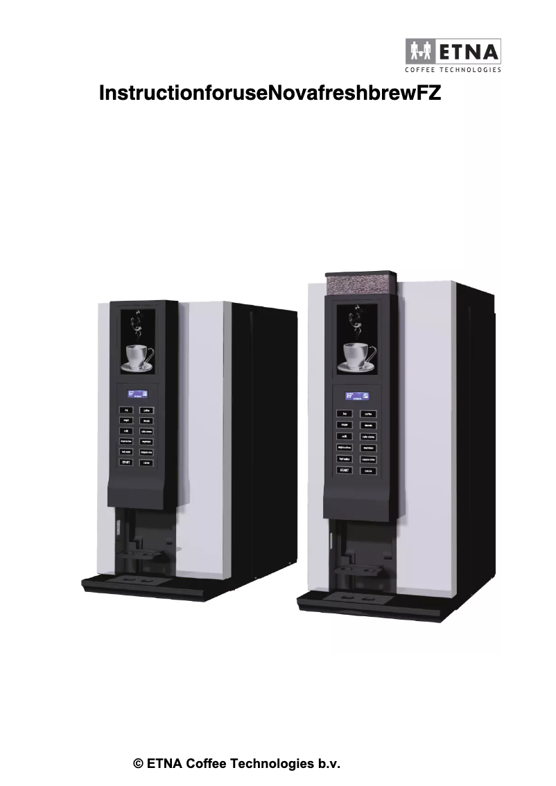 Image de la première page du manuel de l'appareil Nova freshbrew FZ