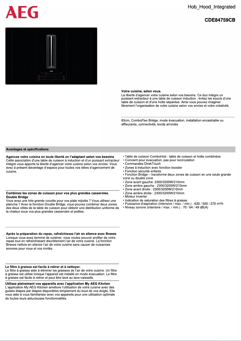 Página 1 del manual Ficha técnica AEG CDE84759CB
