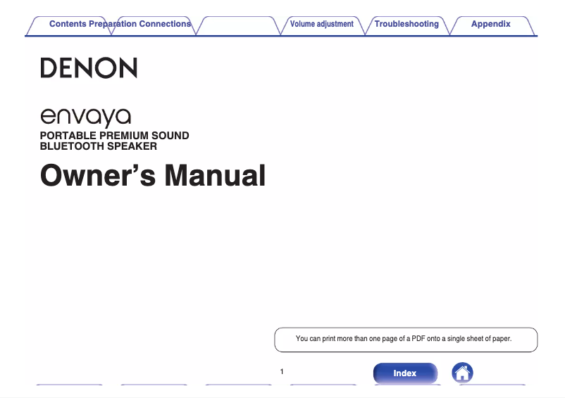 Page n°1 - Manuel utilisateur Denon Envaya DSB-200