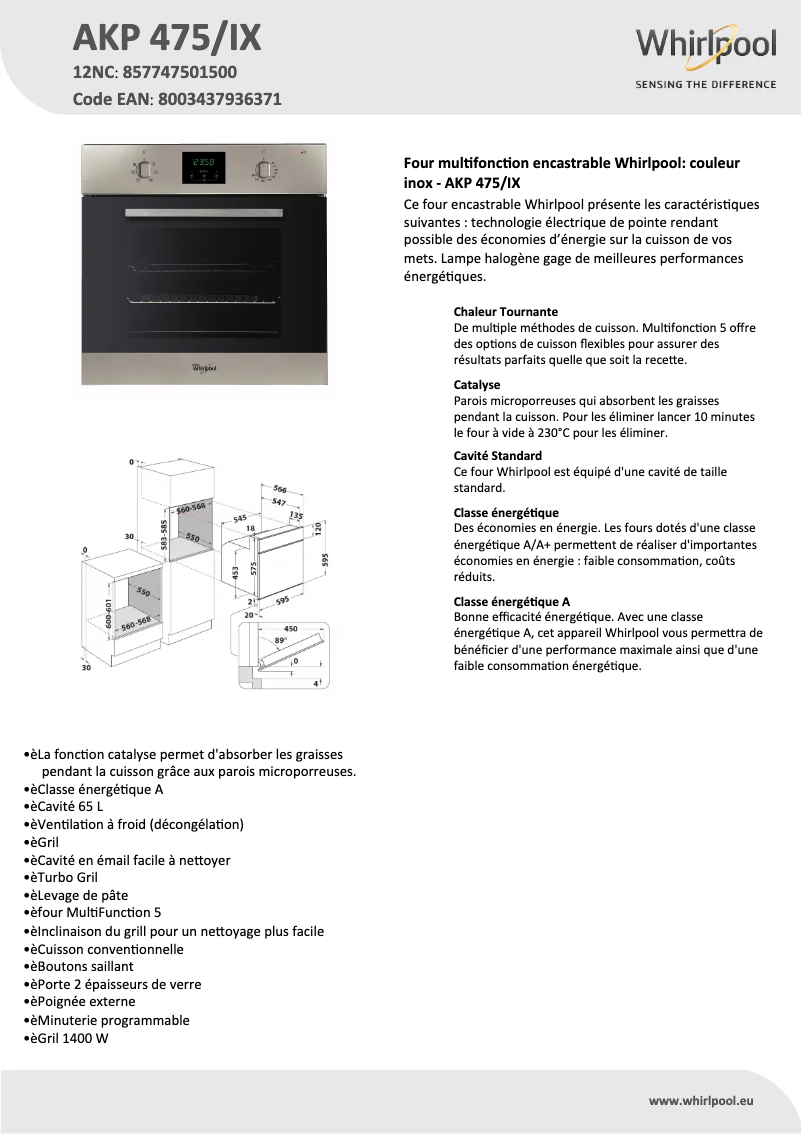 Imagen de la primera página del manual del dispositivo AKP 475/IX