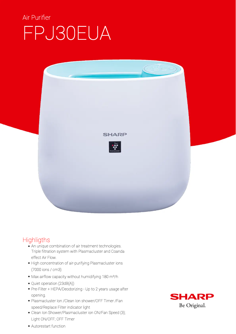 Page 1 de la notice Manuel utilisateur Sharp FPJ30EUA