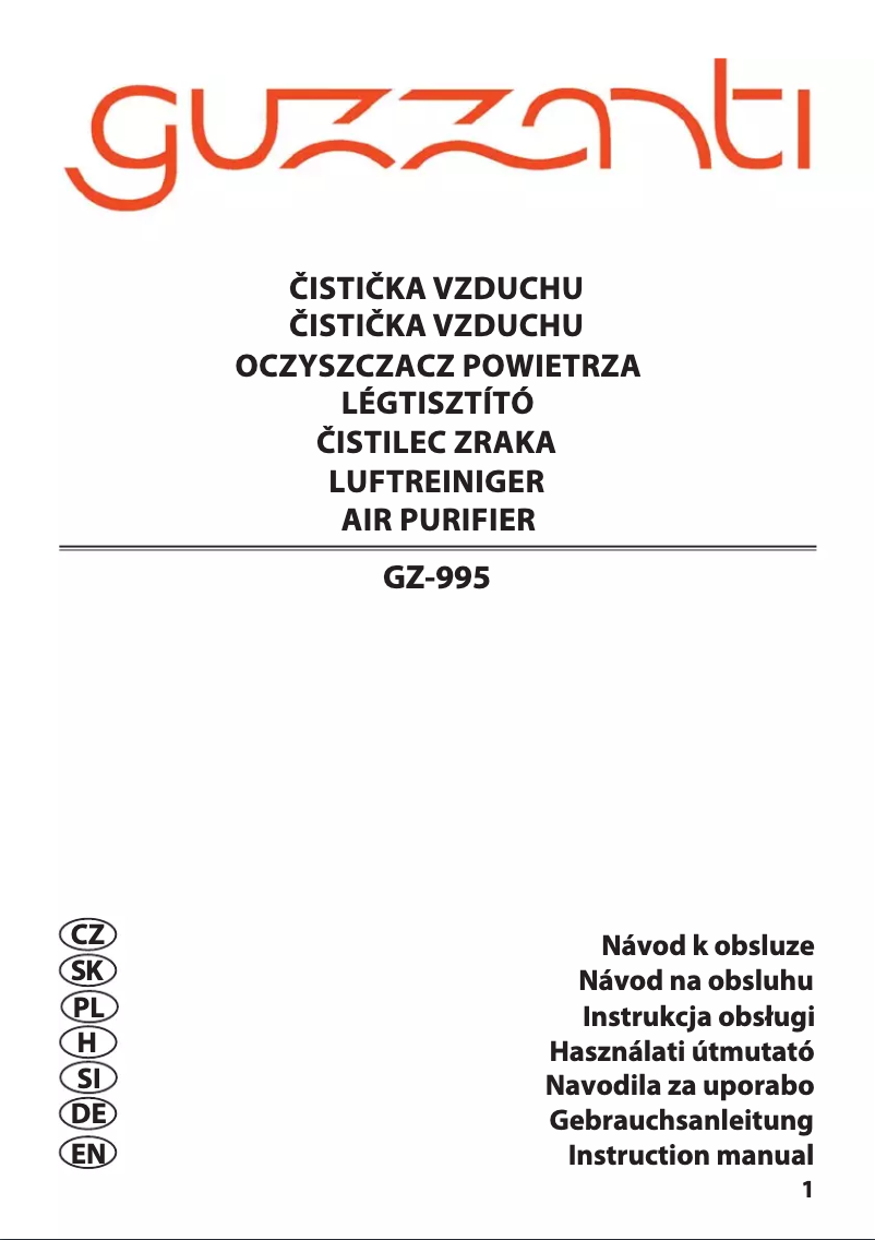 Page 1 de la notice Manuel utilisateur Guzzanti GZ-995