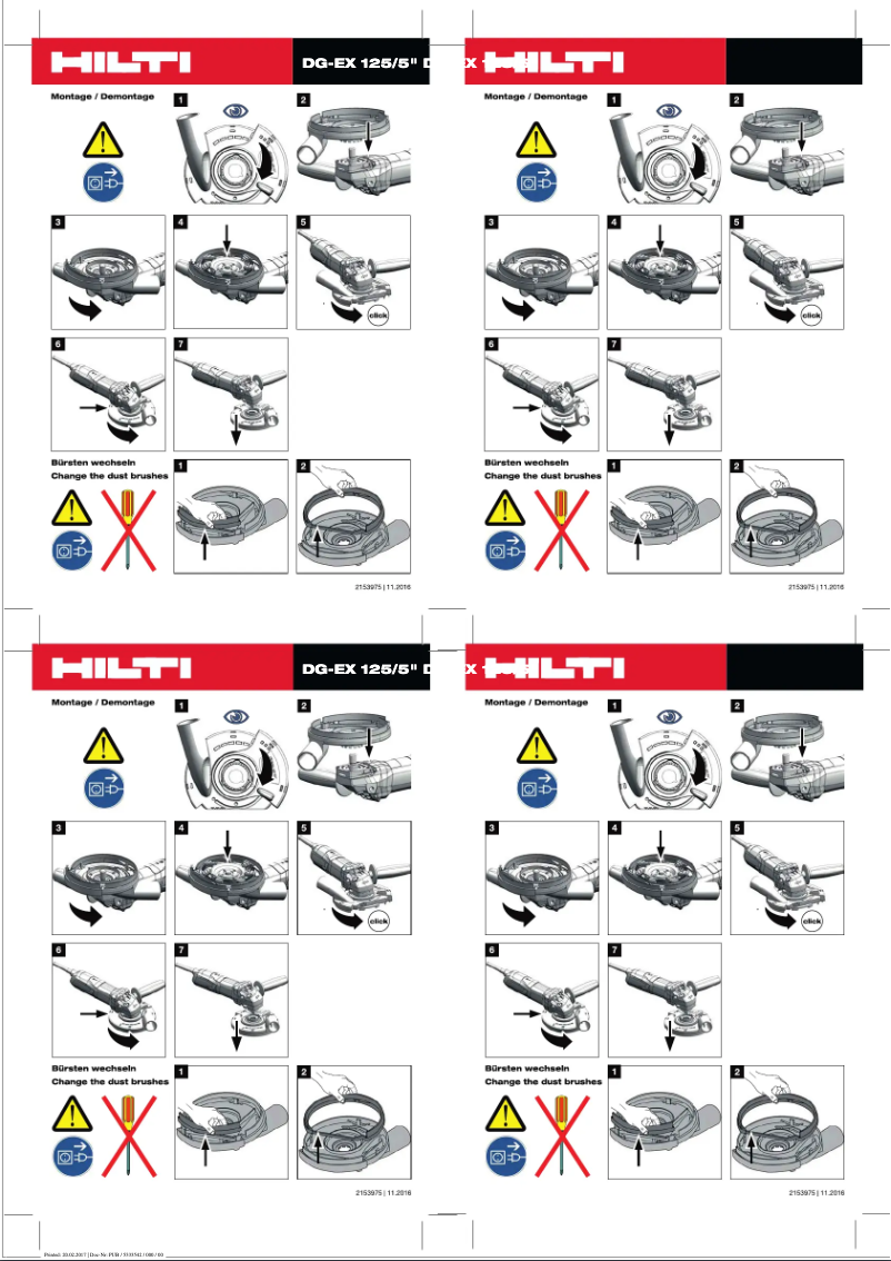 Page n°1 - Instructions / montage Hilti VC 125-9