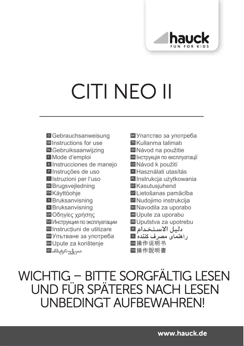 Image de la première page du manuel de l'appareil CITI NEO II