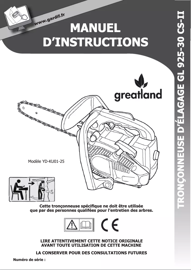 Page 1 de la notice Manuel utilisateur Greatland GL 925-30 CS-II