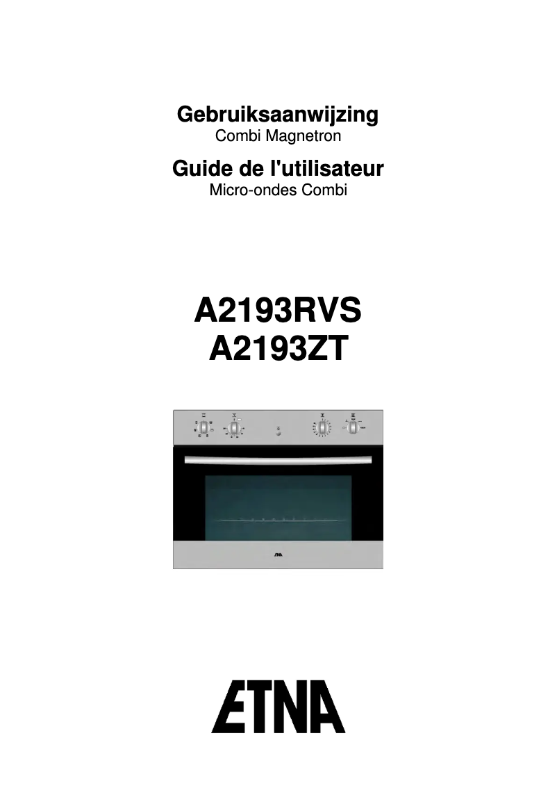 Page 1 de la notice Manuel utilisateur Etna A2193RVS
