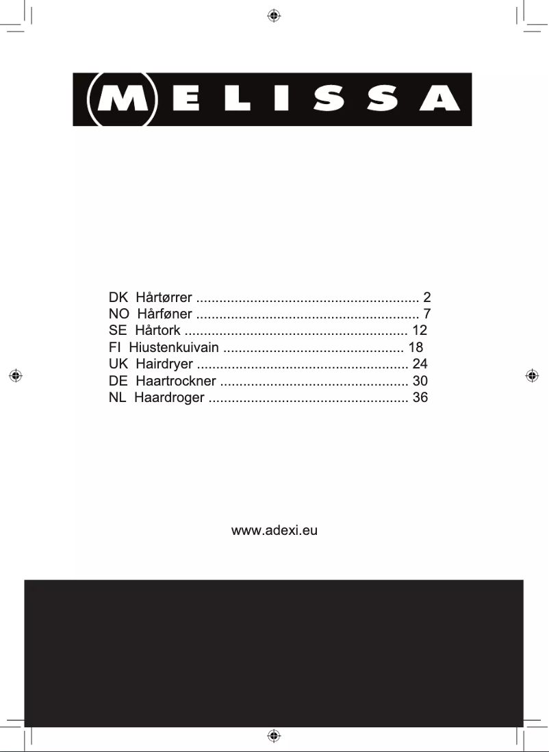 Page 1 de la notice Manuel utilisateur Melissa 16640143