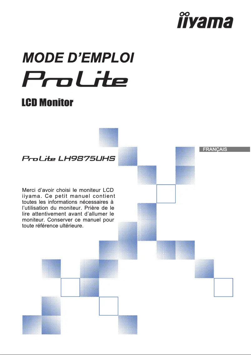 Page 1 de la notice Manuel utilisateur Iiyama ProLite LH9875UHS
