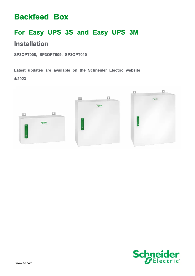 Page n°1 - Manuel utilisateur APC SP3OPT008