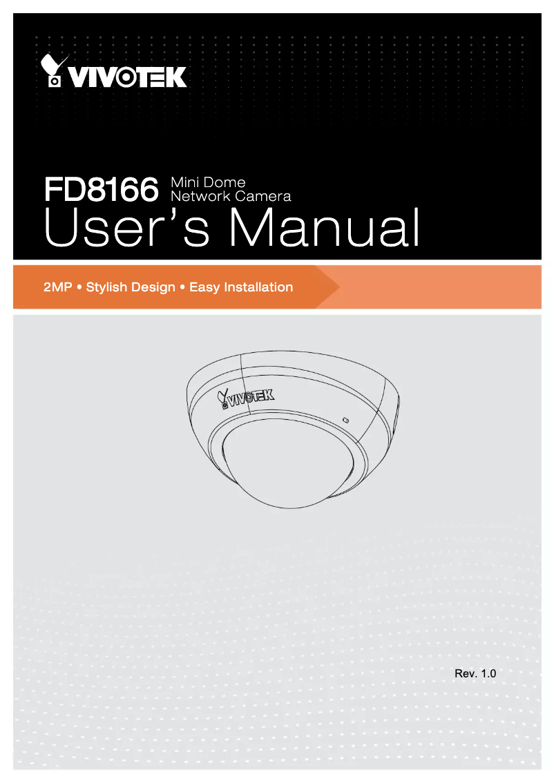 Page 1 de la notice Manuel utilisateur Vivotek FD8166A-F2-W