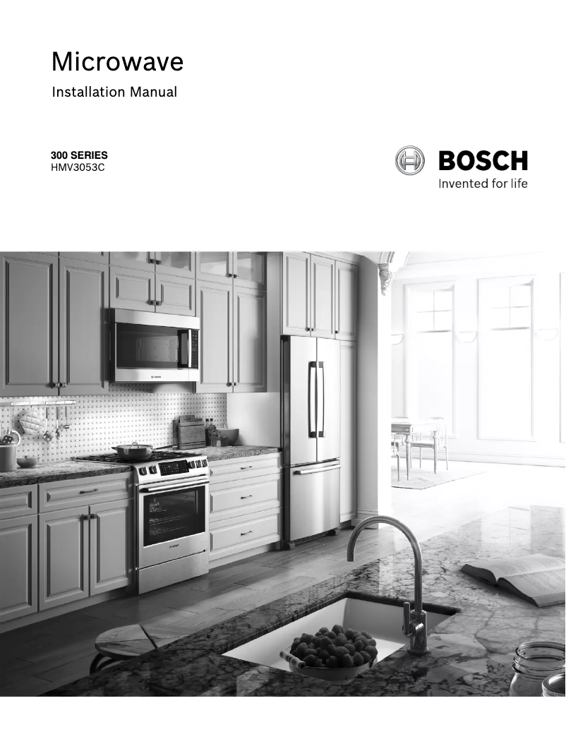 Page 1 de la notice Guide d'installation Bosch HMV3053C