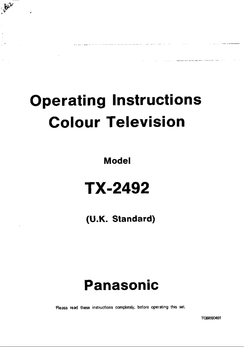 Page 1 de la notice Manuel utilisateur Panasonic TX-2492