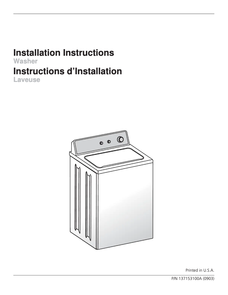 Image de la première page du manuel de l'appareil FTW3011KW