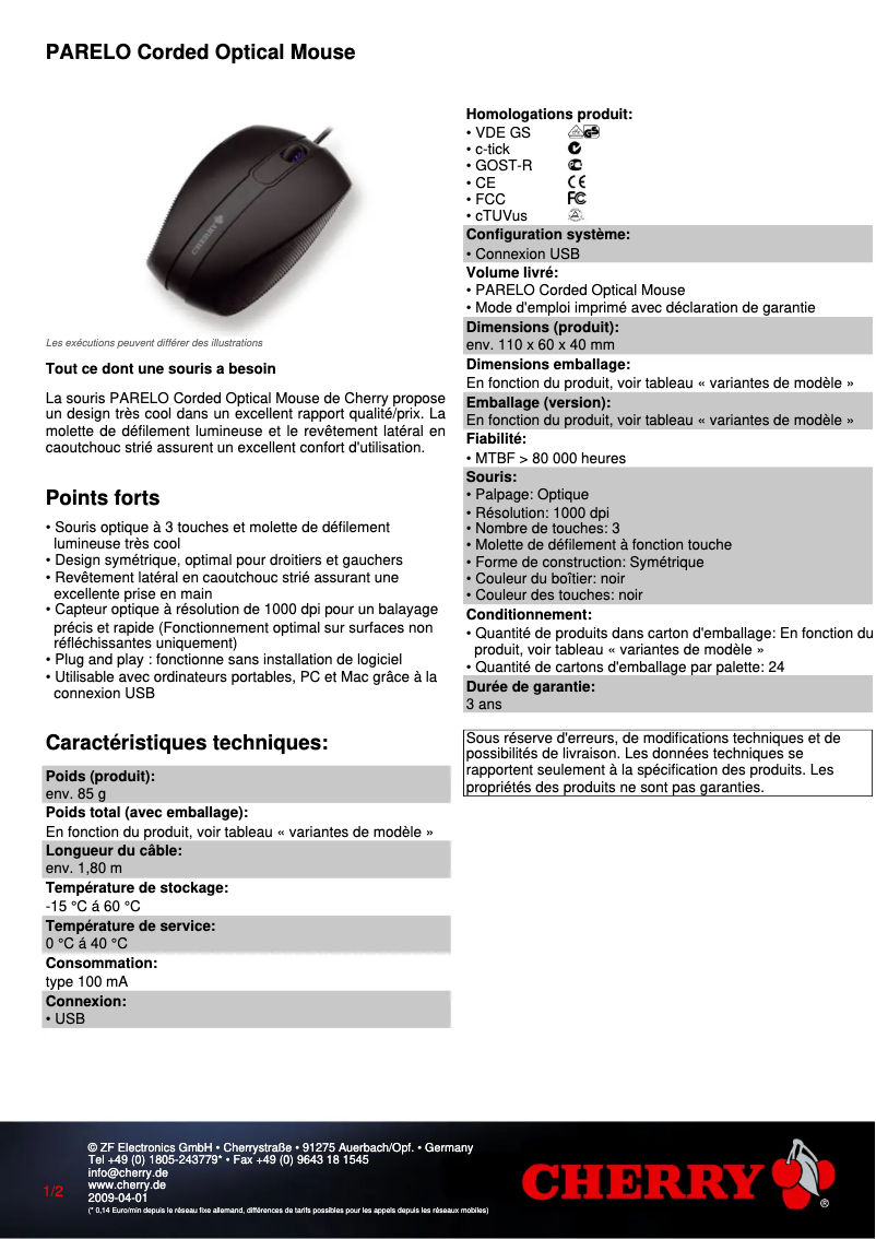 Image de la première page du manuel de l'appareil PARELO