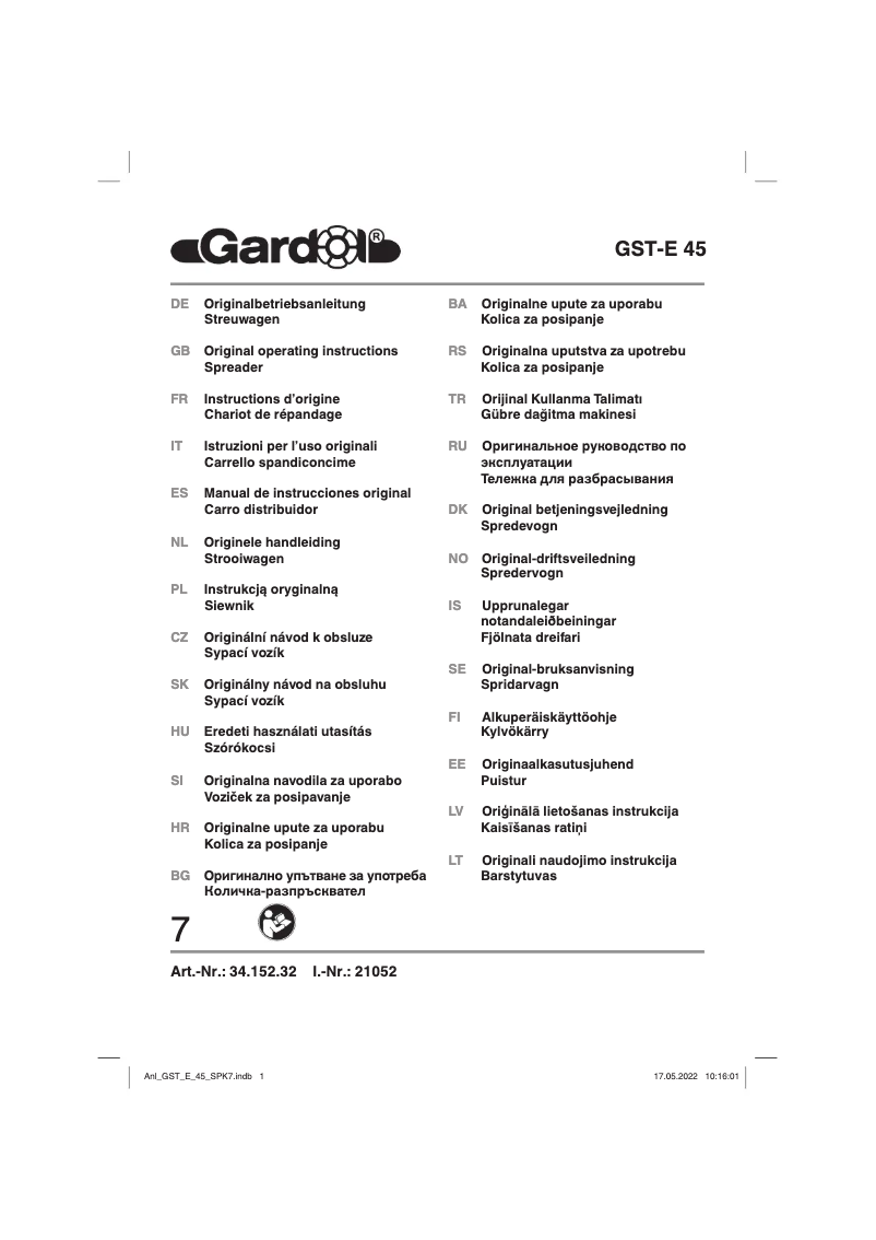 Page n°1 - Manuel utilisateur Gardol ST 451