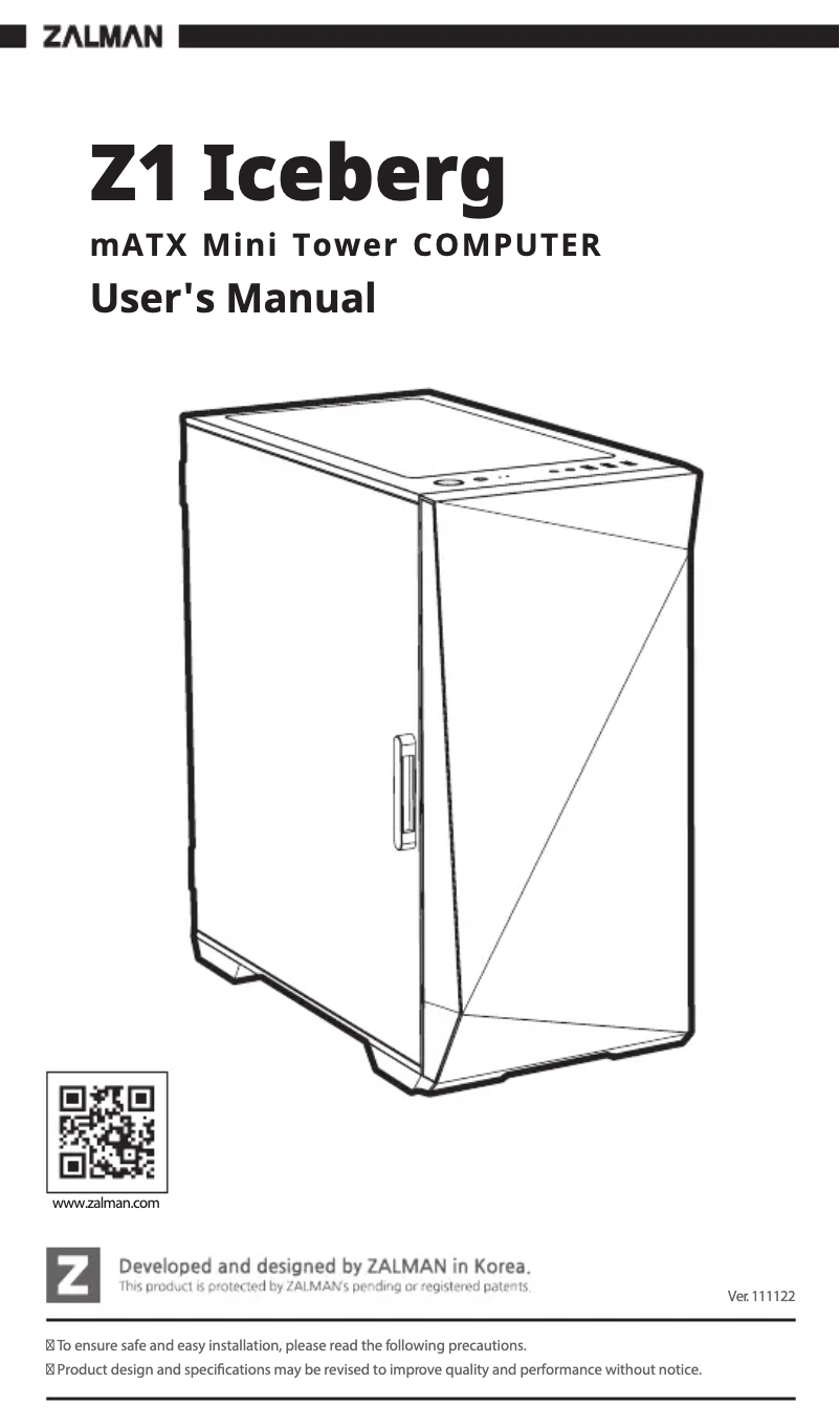 Página 1 del manual Manual de usuario Zalman Z1 Iceberg