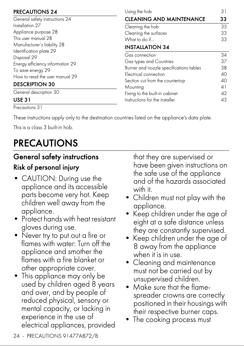 Página 1 del manual Manual de usuario Smeg PX364LSA