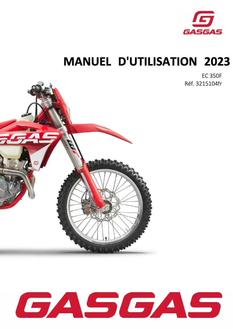 Page 1 de la notice Manuel utilisateur GasGas EC 350F (2023)