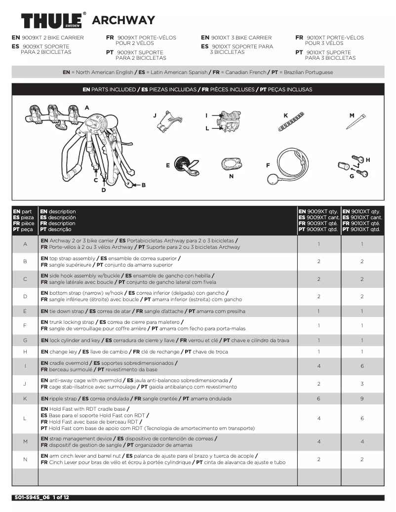 Page n°1 - Manuel utilisateur Thule Archway 3