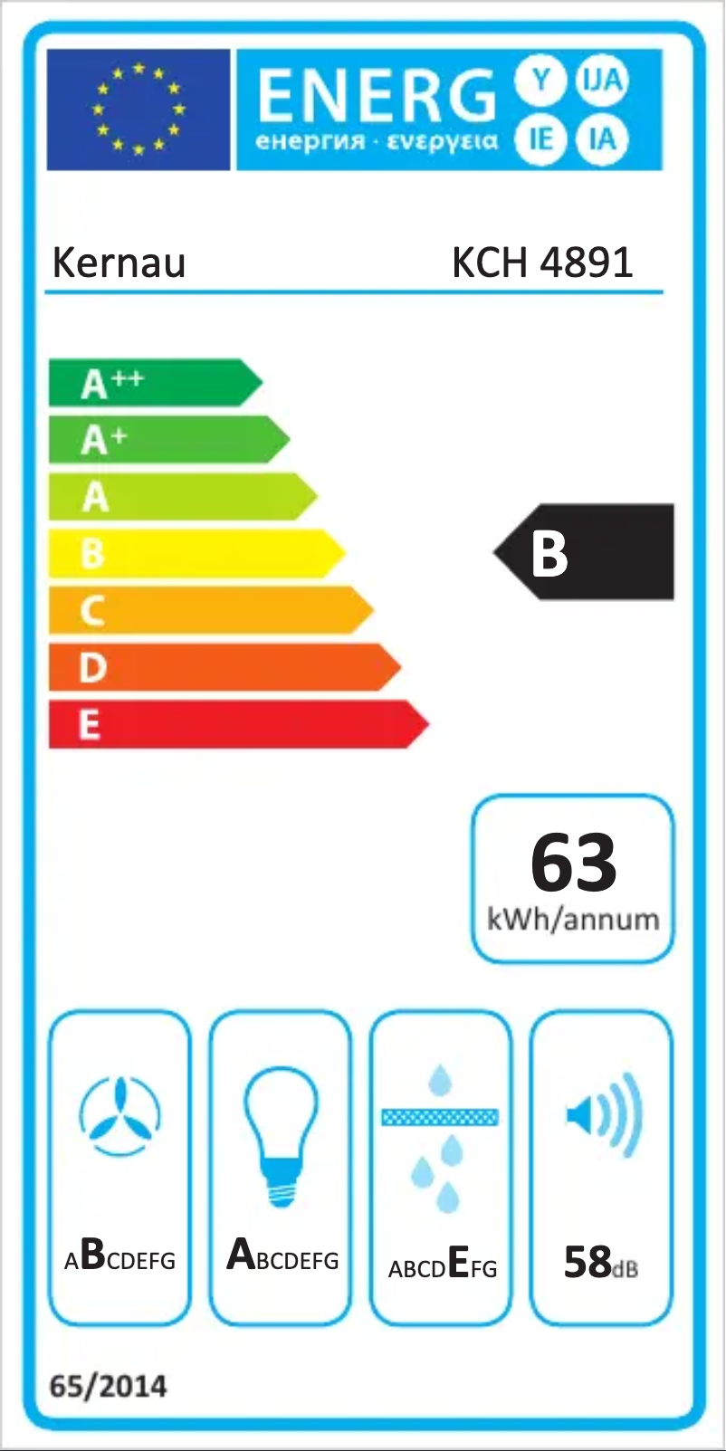 Page n°1 - Label énergétique Kernau KCH 4891 W