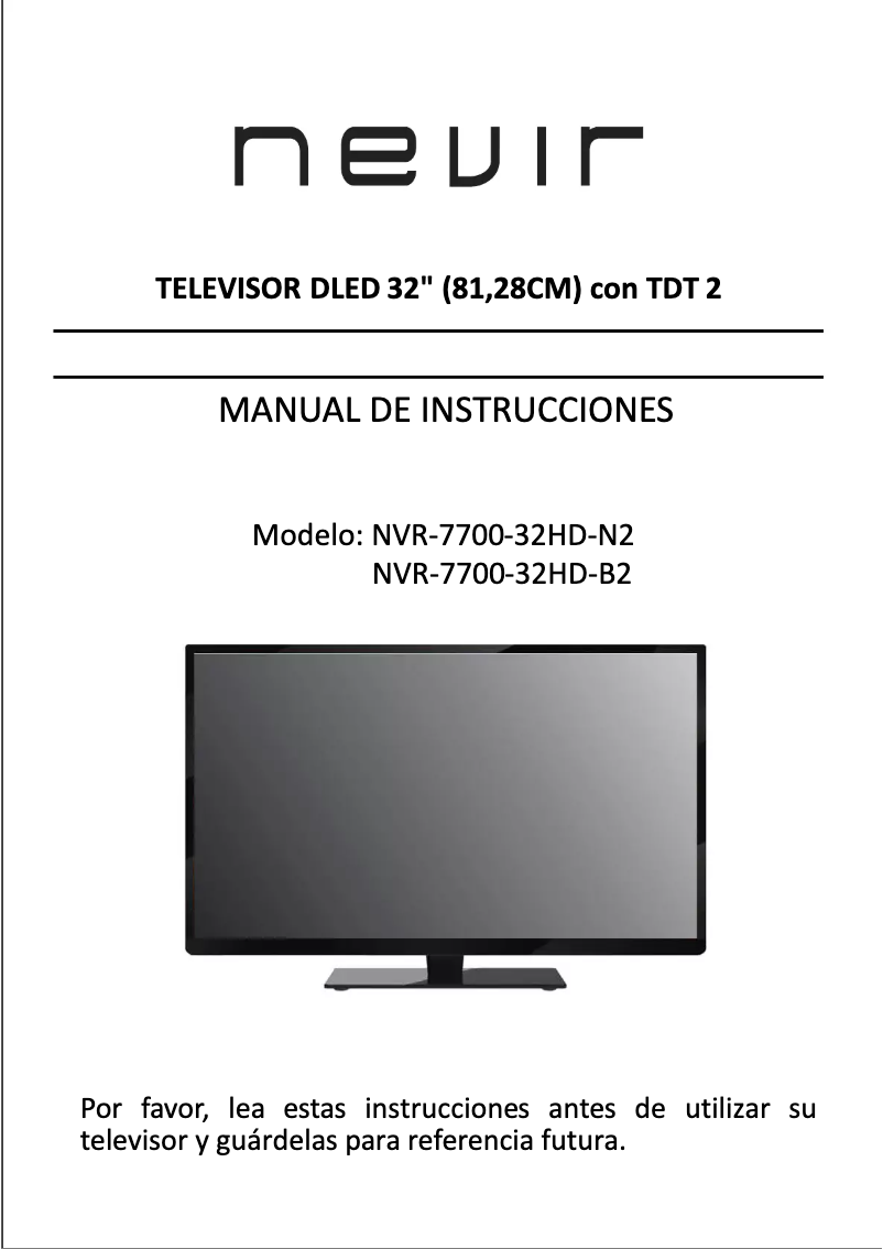 Page 1 de la notice Manuel utilisateur Nevir NVR-7700-32HD-N2