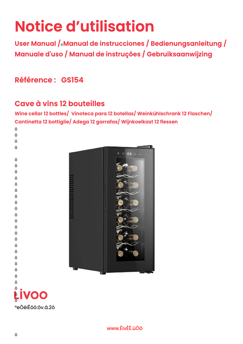 Page n°1 - Manuel utilisateur Livoo GS154