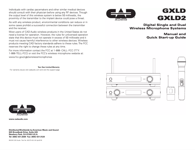 Imagen de la primera página del manual del dispositivo GXLD2