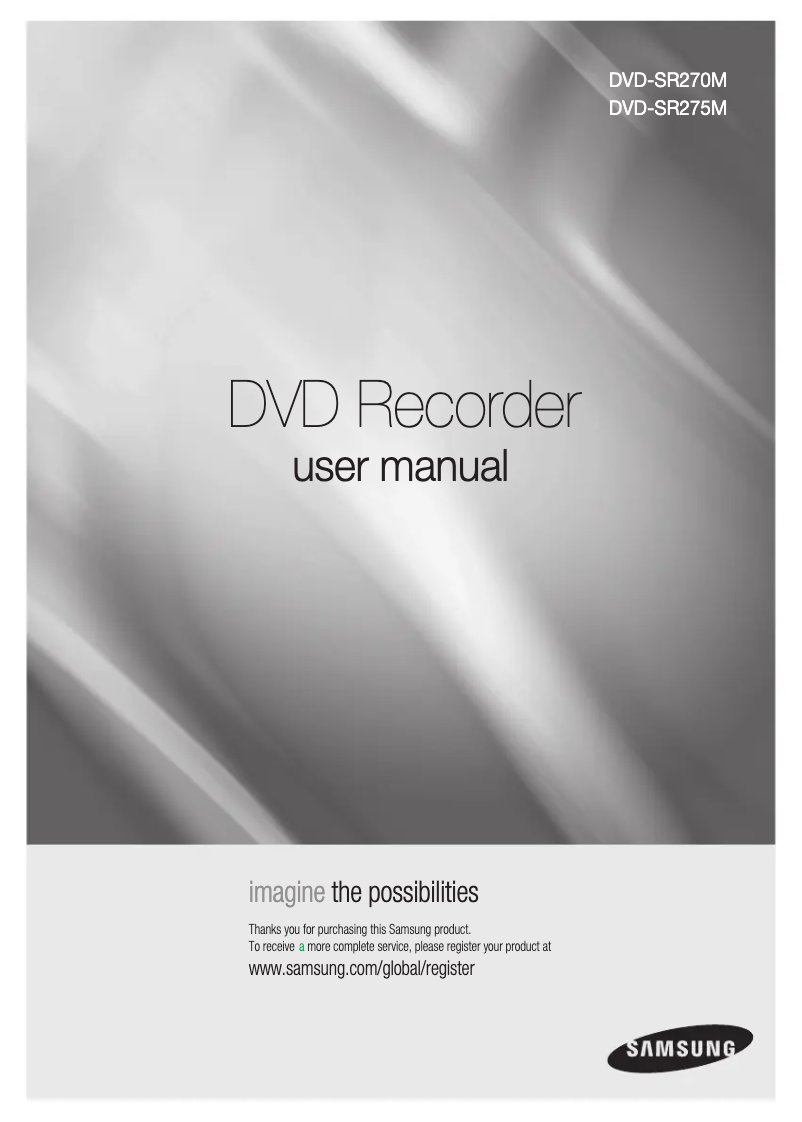 Image de la première page du manuel de l'appareil DVD-SR275M