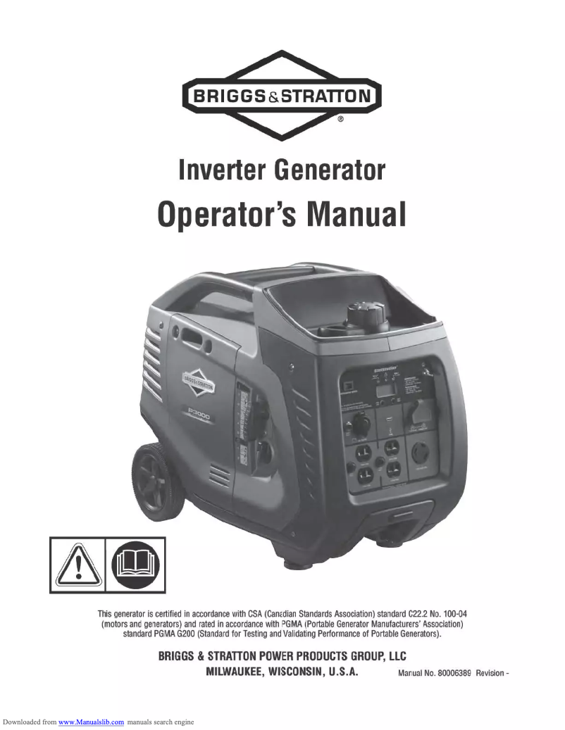 Page n°1 - Manuel utilisateur Briggs & Stratton P3000