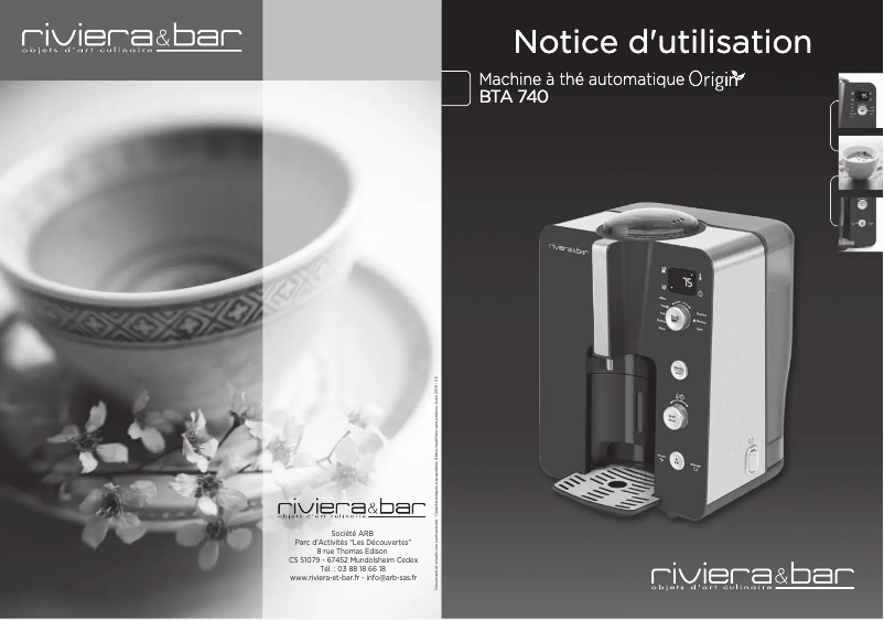 Page n°1 - Manuel utilisateur Riviera & Bar BTA740
