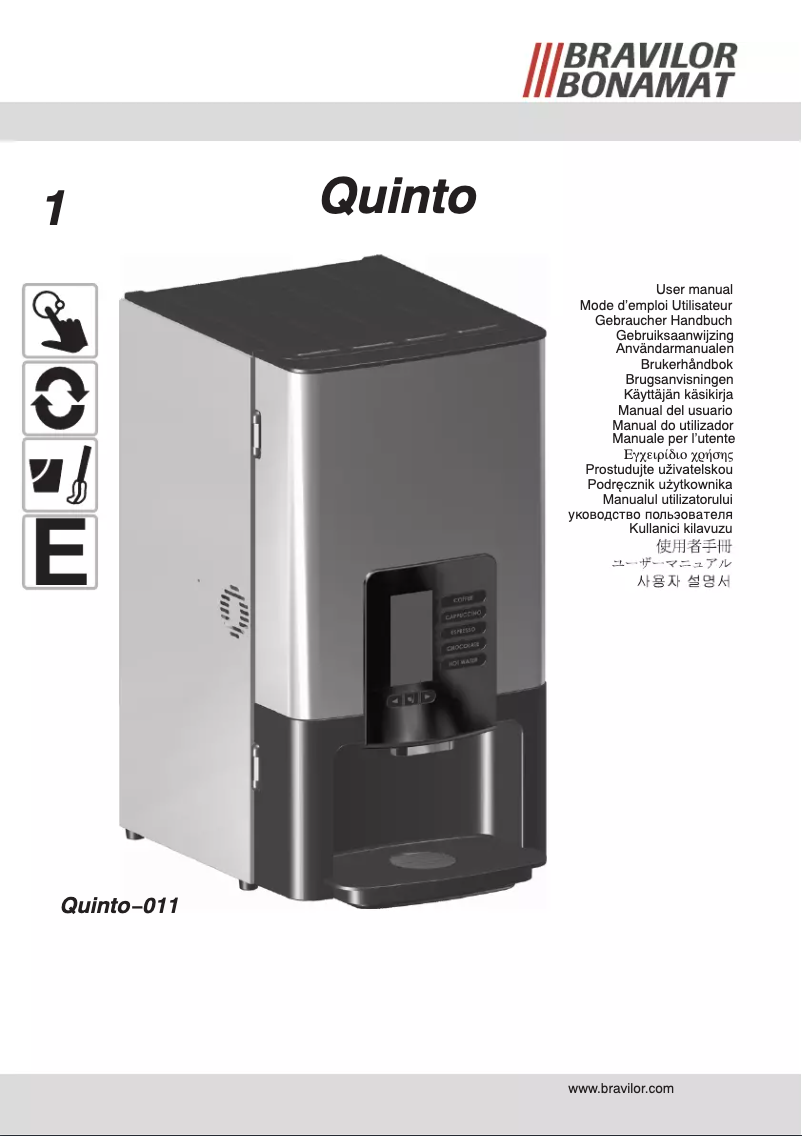 Page n°1 - Manuel utilisateur Bravilor Bonamat Quinto
