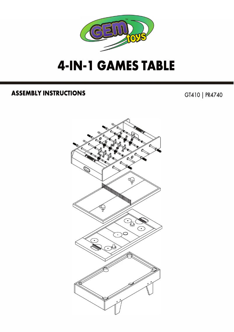 Page n°1 - Manuel utilisateur Gem Toys GT410