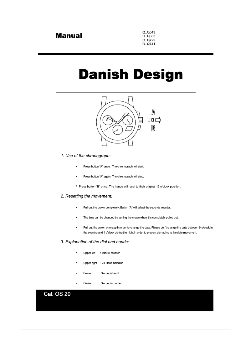 Image de la première page du manuel de l'appareil Q543