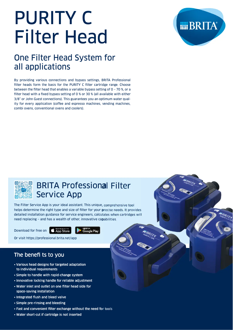 Page 1 de la notice Fiche technique BRITA PURITY C500 MinUp