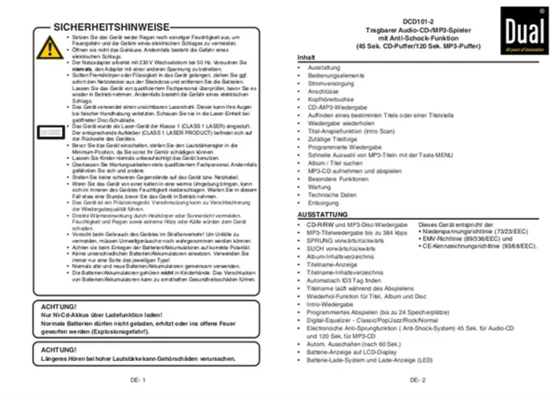 Imagen de la primera página del manual del dispositivo DCD 101-2
