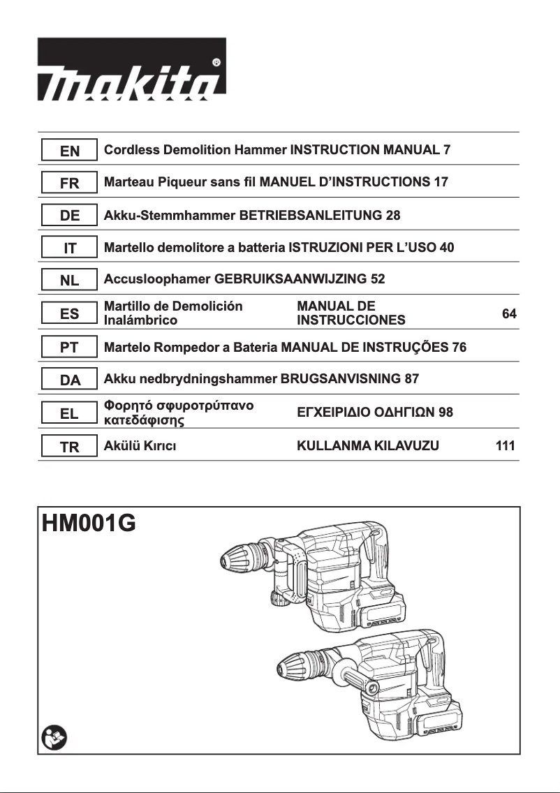 Page n°1 - Manuel utilisateur Makita HM001GZ02
