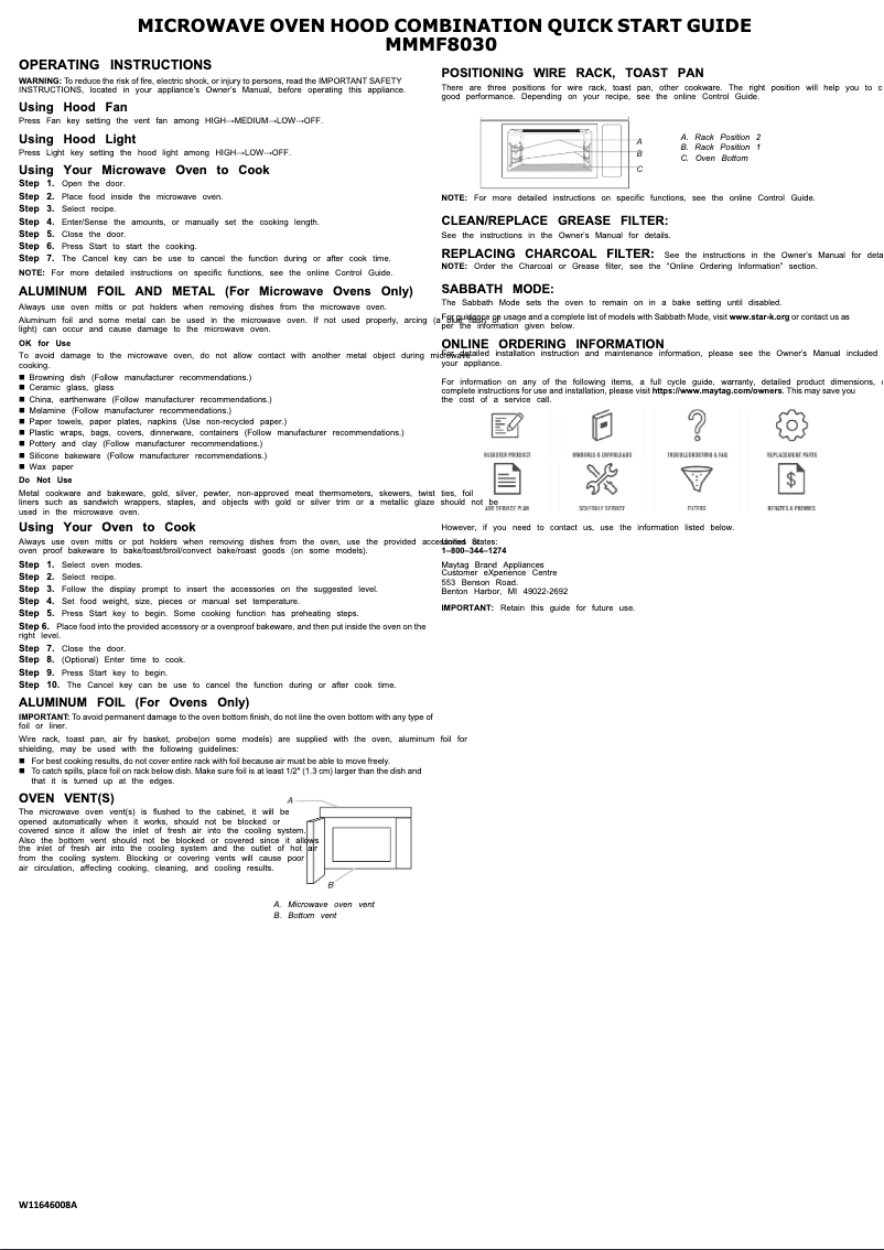 Page 1 de la notice Guide de démarrage rapide Maytag MMMF8030PZ