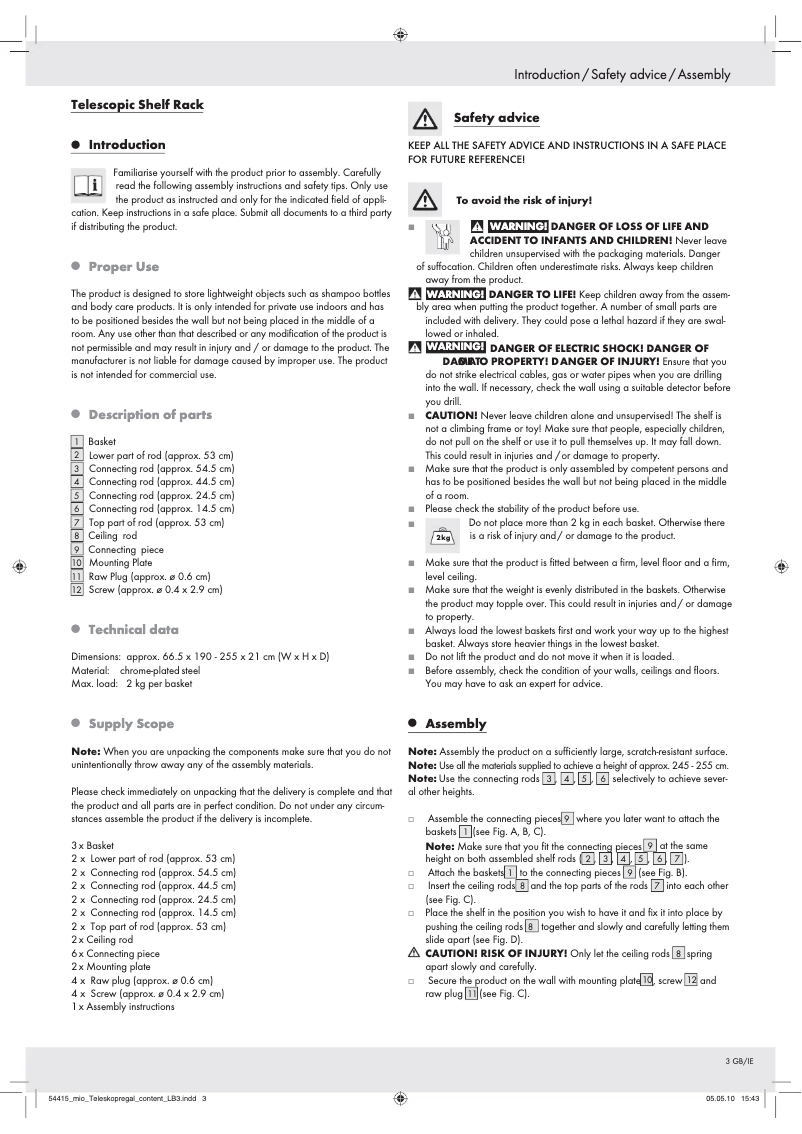 Image de la première page du manuel de l'appareil Z29412