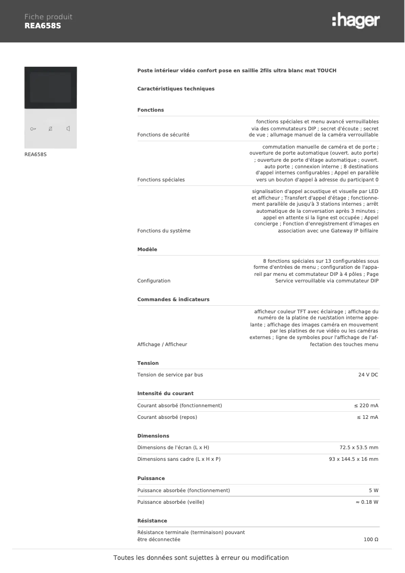 Imagen de la primera página del manual del dispositivo REA658S