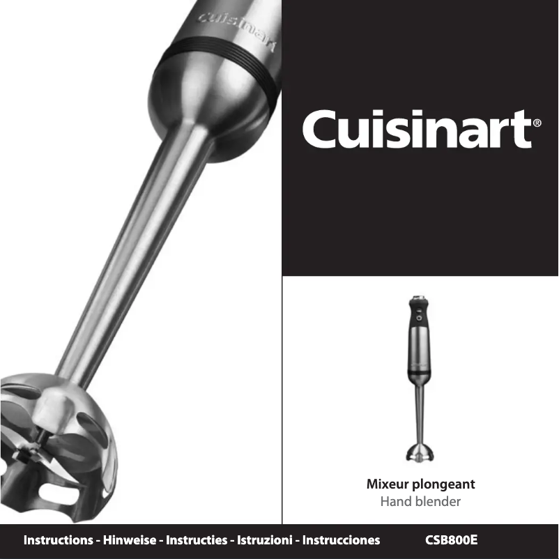 Page 1 de la notice Manuel utilisateur Cuisinart CSB800E