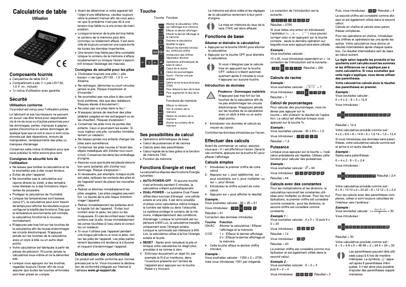 Page 1 de la notice Manuel utilisateur GlobalTronics D2-3