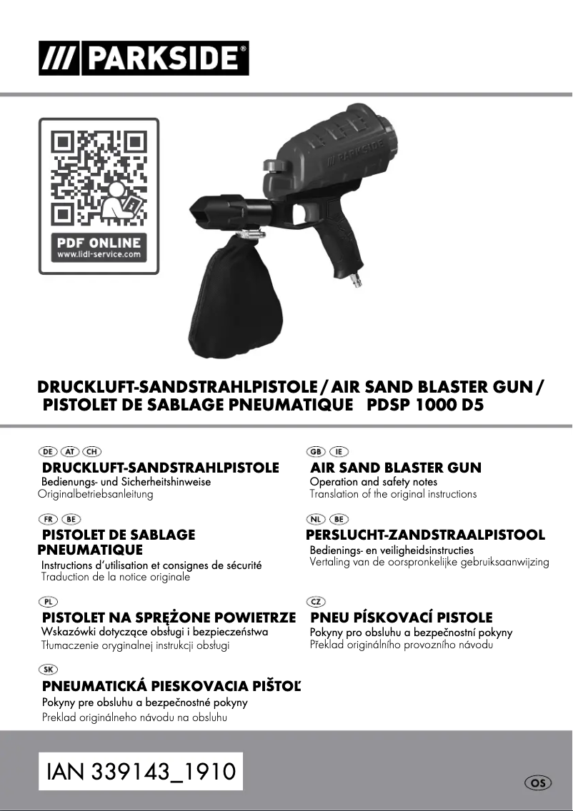 Page 1 de la notice Manuel utilisateur Parkside PDSP 1000 D5