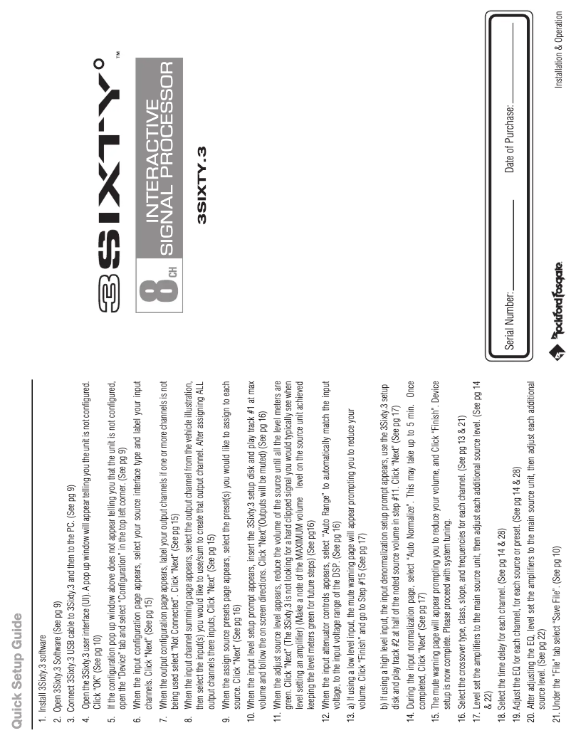 Página 1 del manual Manual de usuario Rockford Fosgate 3 Sixty.3