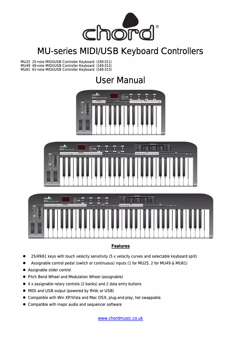 Page n°1 - Manuel utilisateur Chord MU25
