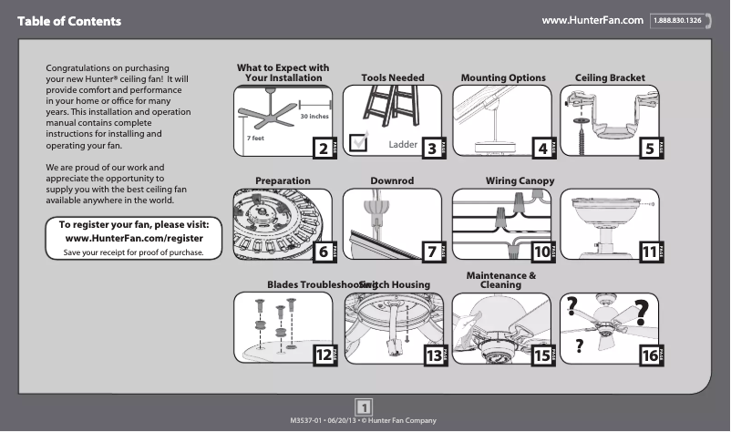 Page 1 de la notice Manuel utilisateur Hunter St. Michaels 54077