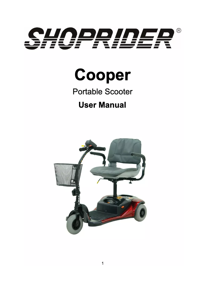 Image de la première page du manuel de l'appareil GK83 - Cooper Portable Scooter