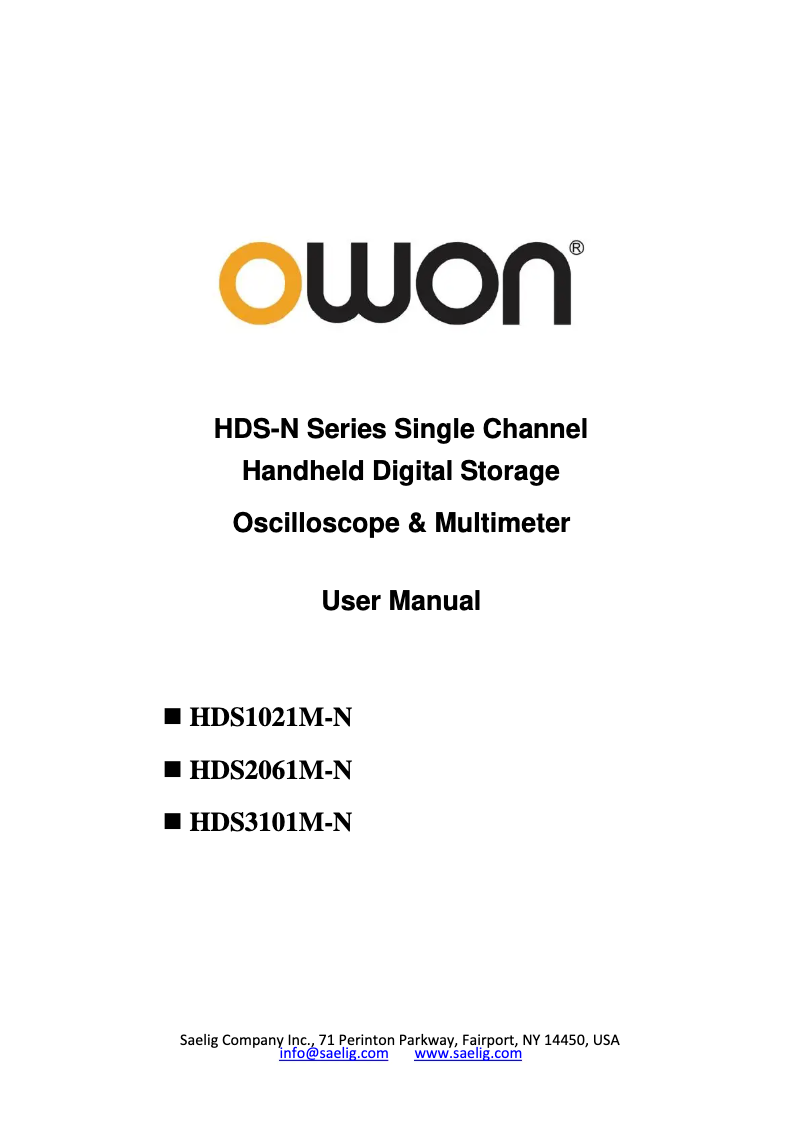 Page n°1 - Manuel utilisateur Owon HDS4202M-N