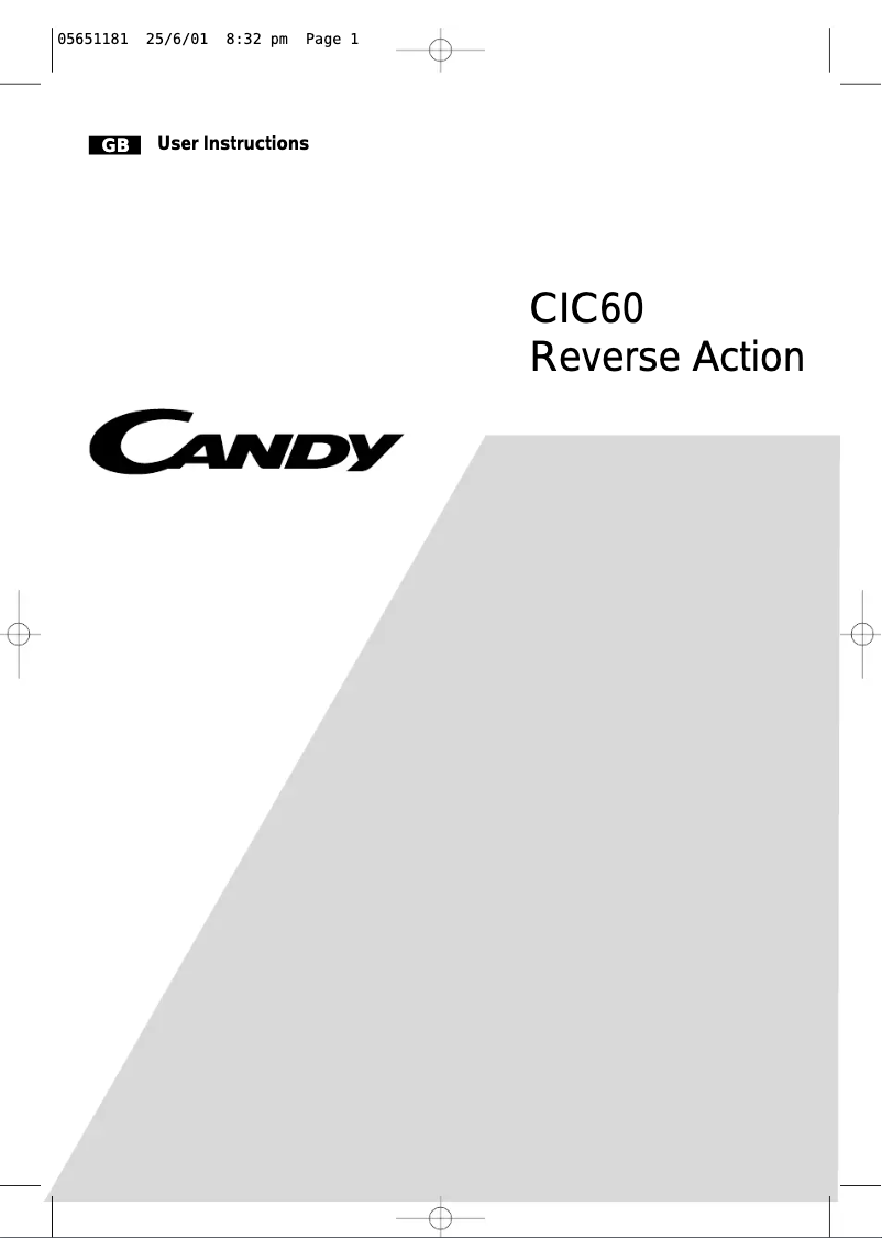 Page 1 de la notice Manuel utilisateur Candy AB CIC 60