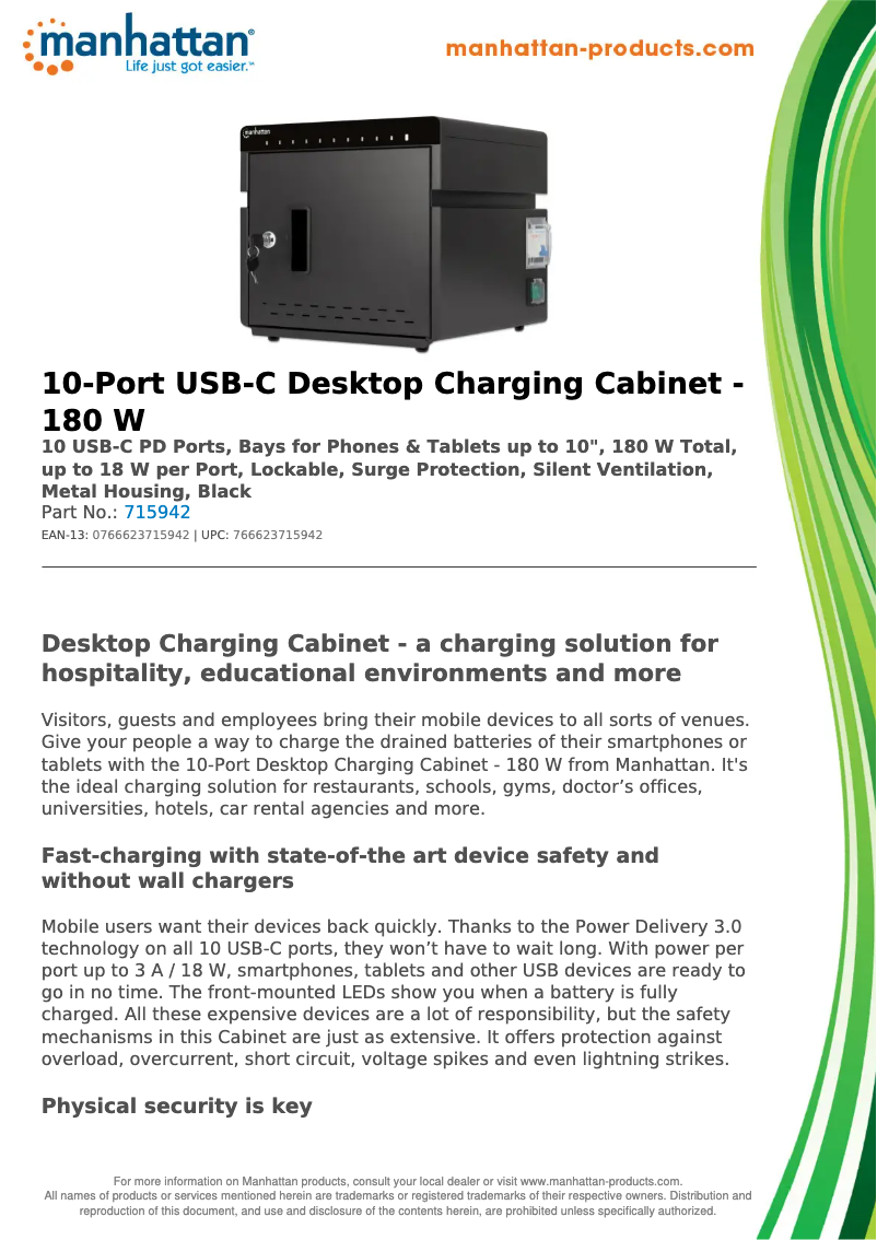 Page 1 de la notice Fiche technique Manhattan 715942